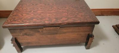 Baby clothes and wood storage container