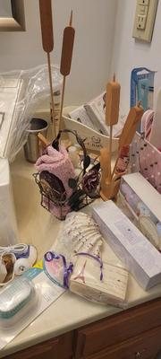 Heart shape magazine stand, soaps and more