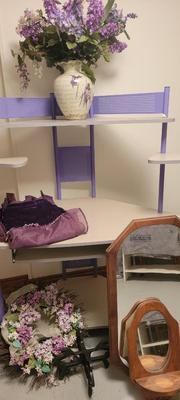 Corner desk, plus mirrors