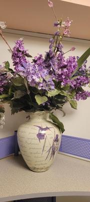 Corner desk, plus mirrors