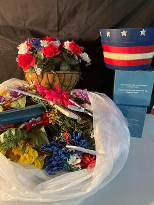 Gravesite flowers, July 4 and fiber optic flower bouquets
