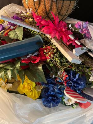Gravesite flowers, July 4 and fiber optic flower bouquets