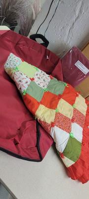 Two Wreath bags, tree skirt