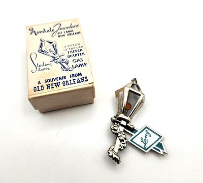 Lot #179 Vintage New Orleans Souvenir - Sterling Silver Lamp Post - Original box