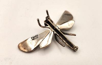 Lot #182 Sterling Silver (Mexican) Dragonfly Brooch