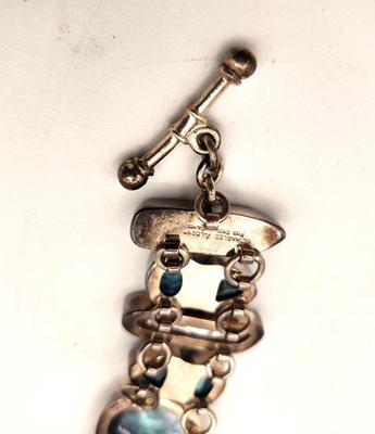 Lot #183 Lovely Charles Albert Sterling Silver, Blue Topaz and Mother of Pearl Bracelet