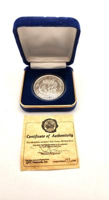 Lot #188 Limited Edition Mardi Gras Doubloon in Case - .999 Silver w/certificate