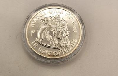 Lot #188 Limited Edition Mardi Gras Doubloon in Case - .999 Silver w/certificate