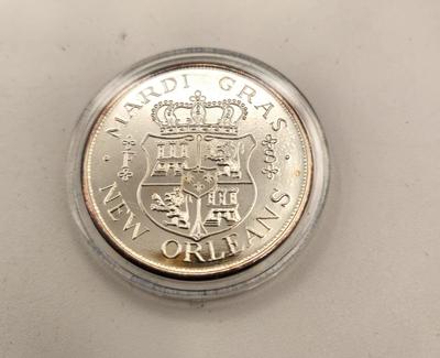 Lot #188 Limited Edition Mardi Gras Doubloon in Case - .999 Silver w/certificate
