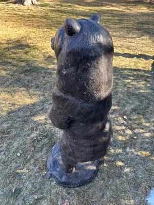 ALLURING ALUMINUM STATUE OF A BEAR STANDING TALL