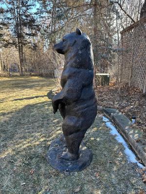 ALLURING ALUMINUM STATUE OF A BEAR STANDING TALL