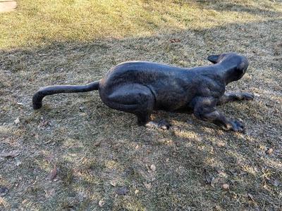 VERY NICE ALUMINUM COUGAR STATUE