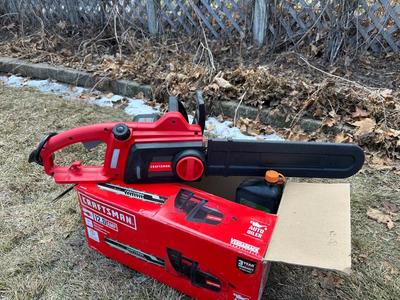 CRAFTSMAN 16 INCH 12-AMP ELECTRIC CHAINSAW WITH BAR AND CHAIN LUBRICATING OIL
