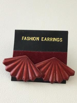 Red fashion statement earrings