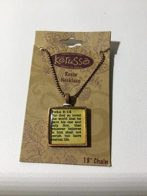 Resin necklace John 3:16