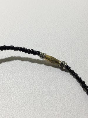 Vintage brown and black beaded fashion necklace