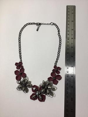 Beautiful maroon floral statement necklace