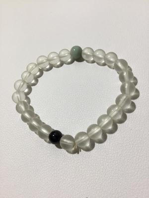 Selenite type or moonstone type stretchy beaded bracelet