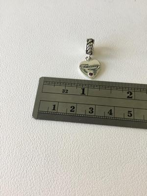 925 marked February charm