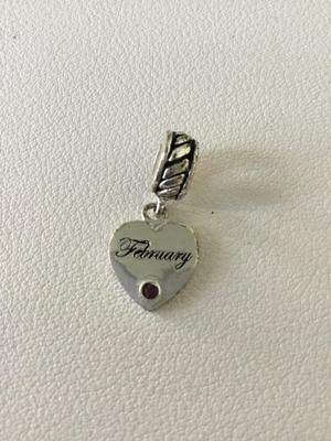 925 marked February charm