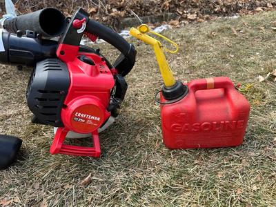 STIHL BG55 AND CRAFTSMAN LEAF BLOWERS “FOR PARTS ONLY” WITH GAS CONTAINER