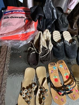 Clothing & shoes & ironing board