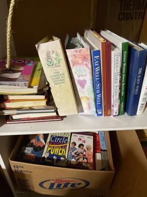Shelf with books & VHS
