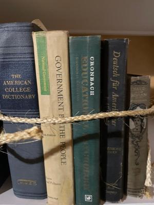 Shelf with books & VHS