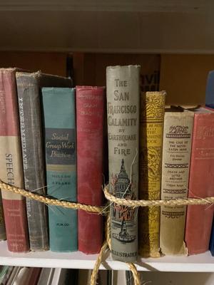 Shelf with books & VHS