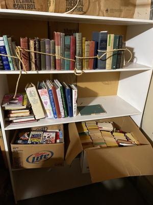 Shelf with books & VHS