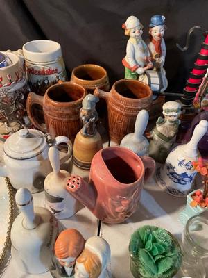 Wood monk bookends, Bells, decor