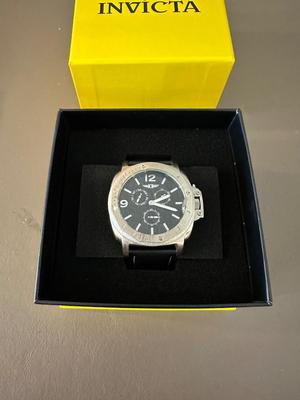 INVICTA 45 MM MEN’S WATCH WITH LEATHER BAND