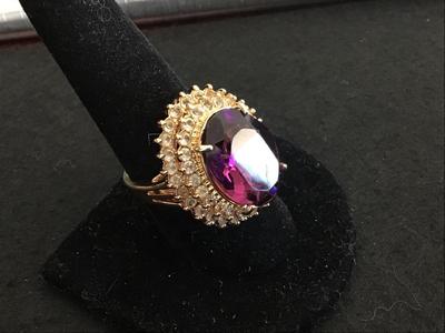 Vintage Joseph Esposito Espo Cocktail Ring Gold Filled