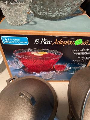 Cast iron & punch bowls