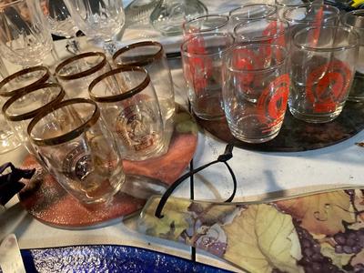 Vintage Coors glasses, Mexican dolls, and assorted fun