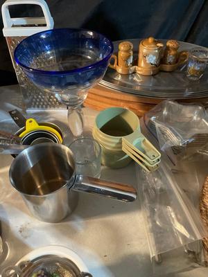 Vintage Coors glasses, Mexican dolls, and assorted fun