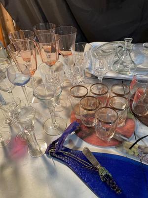 Vintage Coors glasses, Mexican dolls, and assorted fun