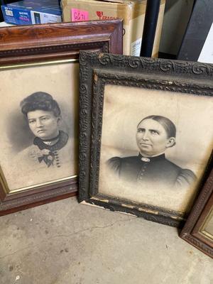 Old portraits in frames