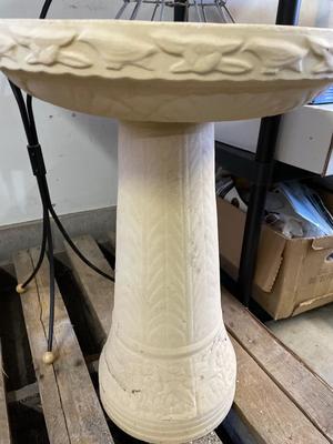 Ceramic bird bath, Water fountain & plant stand