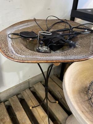 Ceramic bird bath, Water fountain & plant stand
