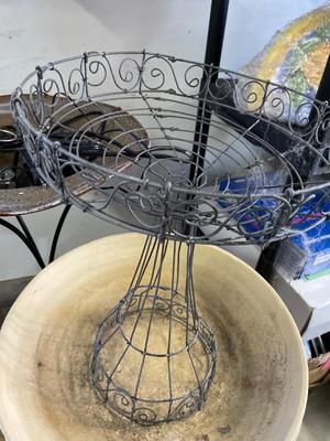 Ceramic bird bath, Water fountain & plant stand