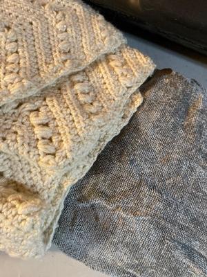 Rifle case, blankets, cushions