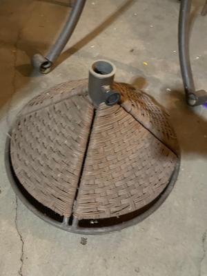 Wicker-look patio table & chairs