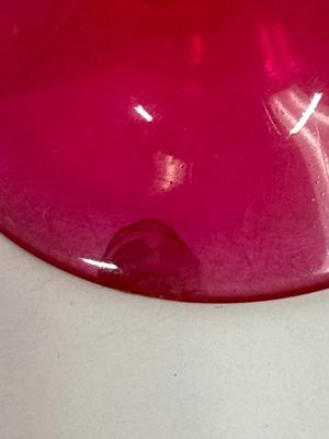 Retro hot pink Pair of Brookpark Plastic Cranberry Wine Glasses