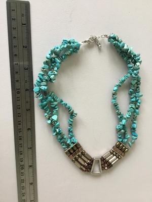 Beautiful vintage turquoise type stone statement necklace