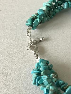 Beautiful vintage turquoise type stone statement necklace