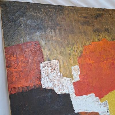 Signed Cubist/Abstract 1974 Painting (P-SD)