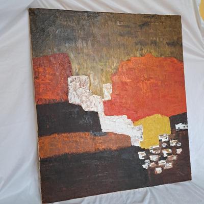 Signed Cubist/Abstract 1974 Painting (P-SD)