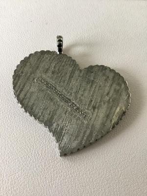 Silver tone heart pendant necklace