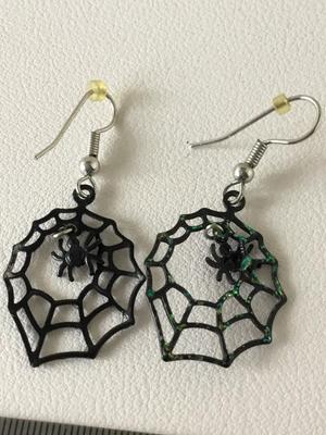 Spider and spiderweb earrings